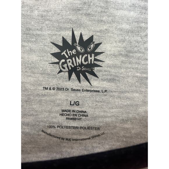 The Grinch Pajama Top Women's Large Gray Red Sleep Lounge Holiday Christmas - Picture 4 of 4